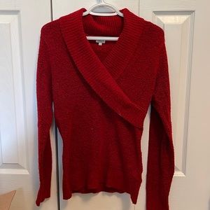 Red Suzy shier wrap sweater